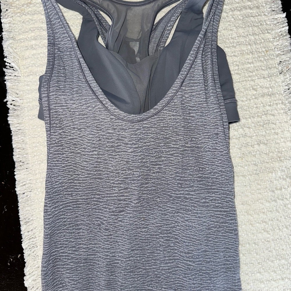 Lululemon Athletica Textured Gray Tank Top